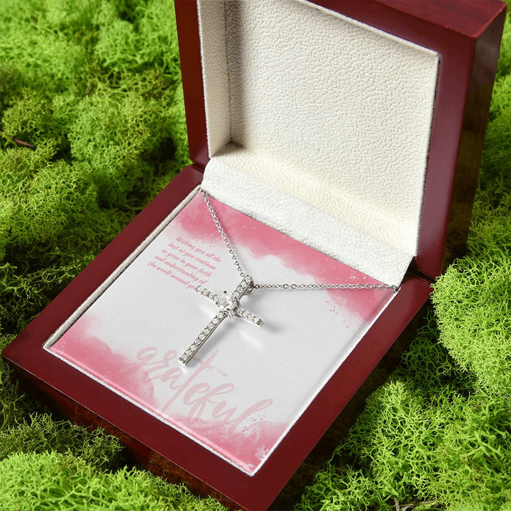Wishing you all the best as you continue to grow in your Faith - CZ Cross Necklace