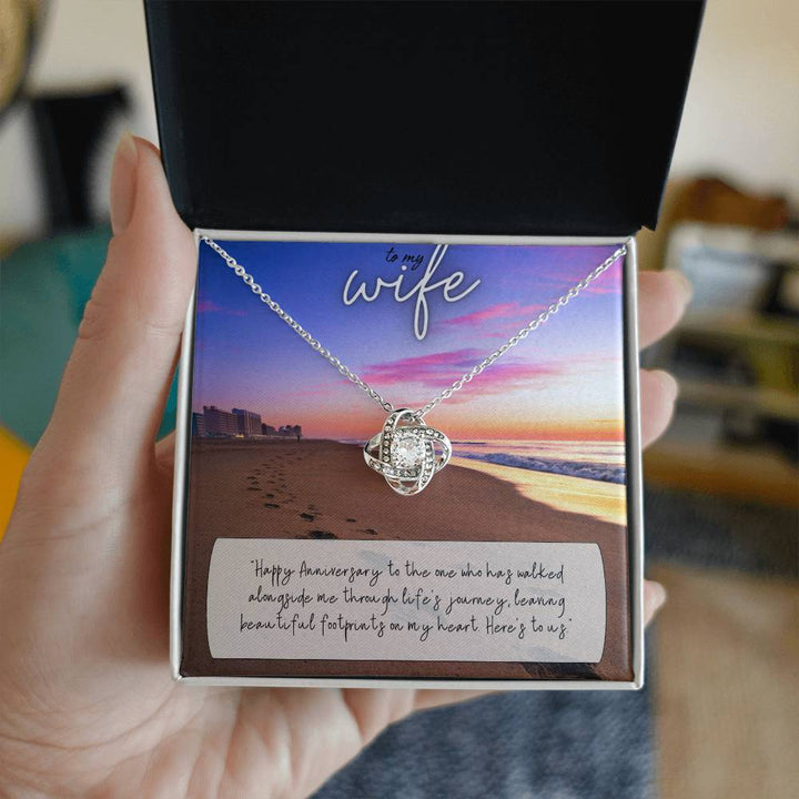 To My Wife | Happy Anniversary to the one who has walked alongside me through life's journey - Love Knot Necklace