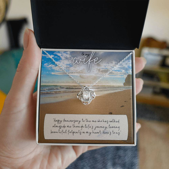 To My Wife | Happy Anniversary to the one who has walked alongside me through life's journey - Love Knot Necklace