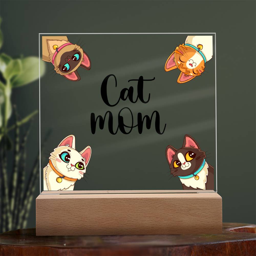 Cat Mom - Square Acrylic Plaque