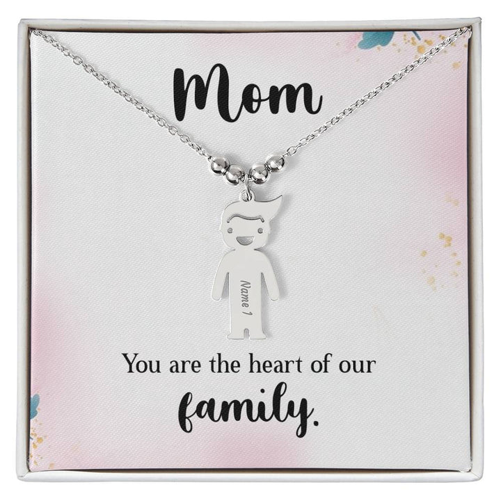 Mom | You are the heart of our family - Kid Charm Necklace