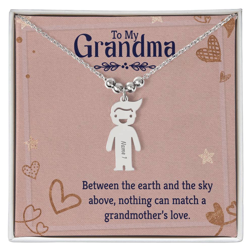 To My Grandma | Nothing can match a Grandmother's Love - Kid Charm Necklace