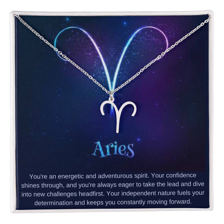 Aries | You're an energetic and adventurous spirit - Zodiac Name Necklace