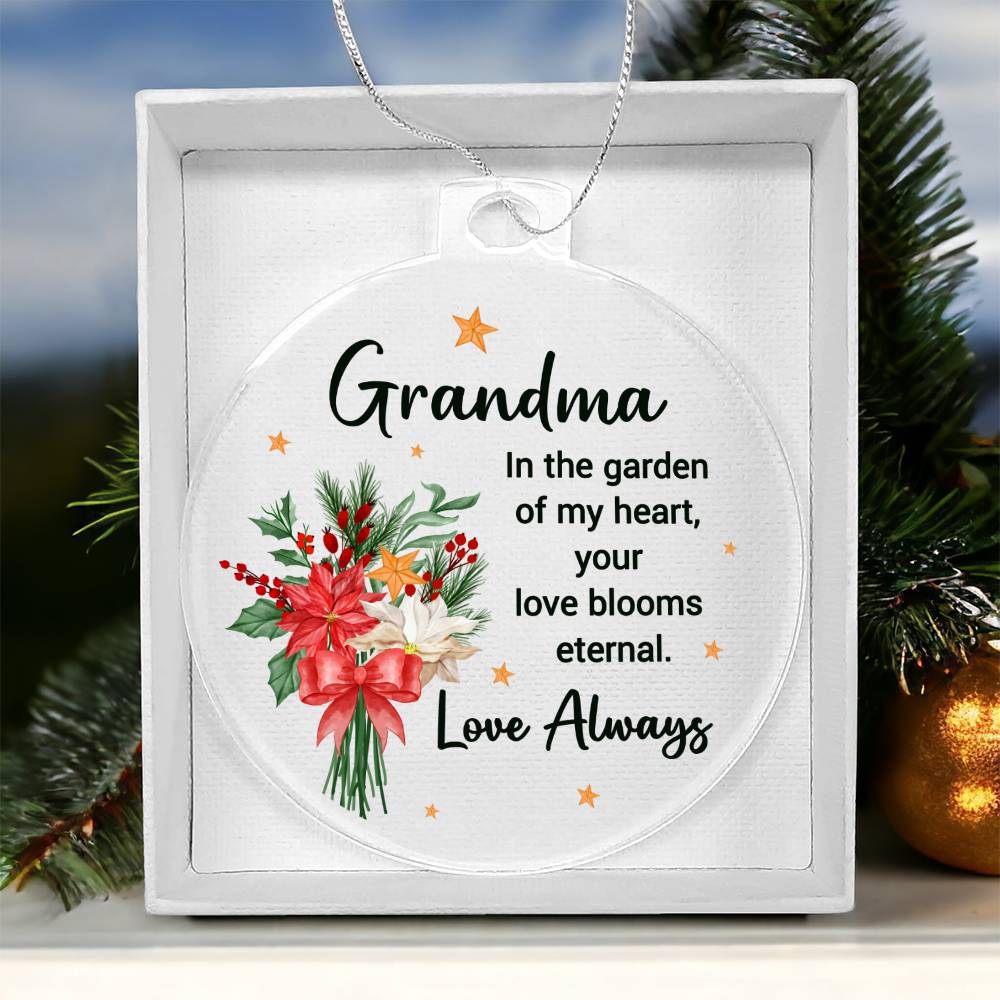 Grandma | Your Love blooms eternal - Personalized Acrylic Ornament