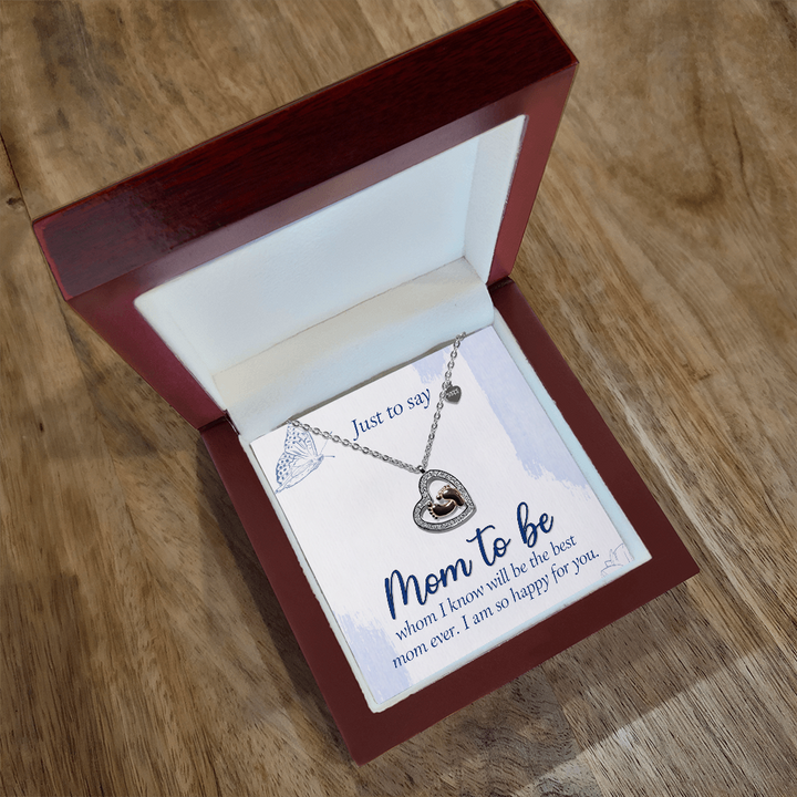 Mom to be | I know till be the best mom ever - Baby Feet Heart Necklace