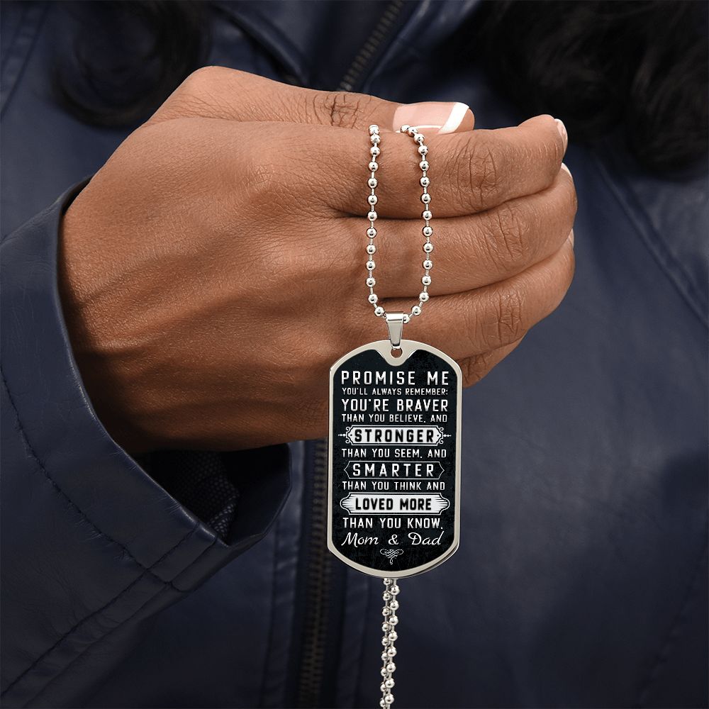 To Our Son | Stronger than you seem and smarter than you think - Dog Tag