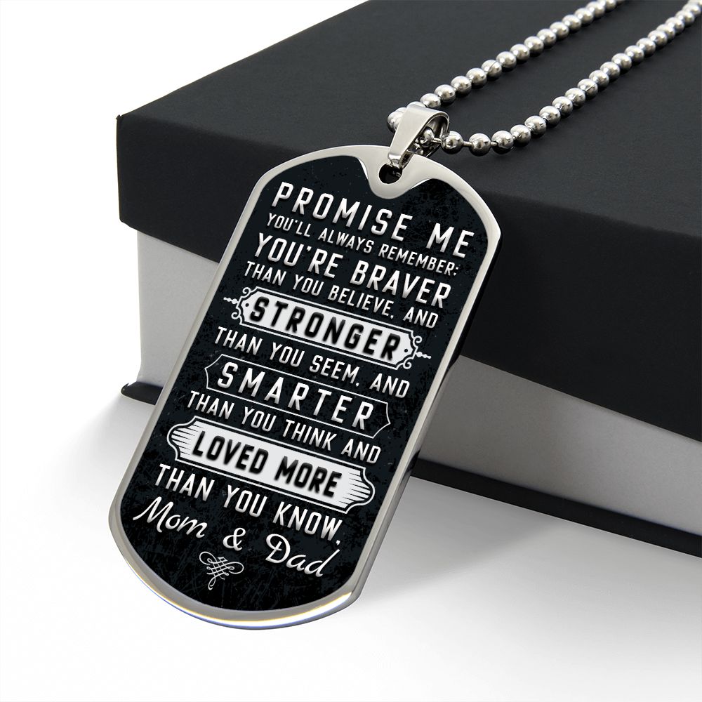 To Our Son | Stronger than you seem and smarter than you think - Dog Tag