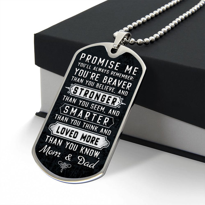 To Our Son | Stronger than you seem and smarter than you think - Dog Tag