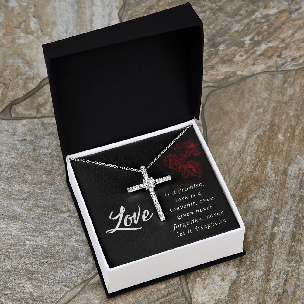 Love is a Promise - CZ Cross Necklace