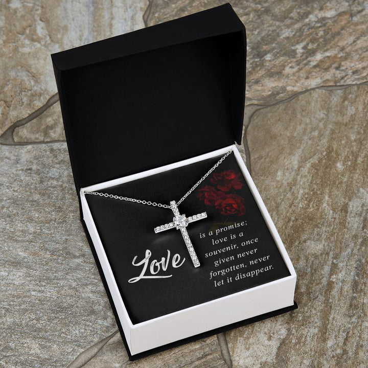 Love is a Promise - CZ Cross Necklace