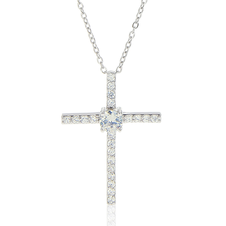 To My Sister | Faith that Overcomes - CZ Cross Necklace