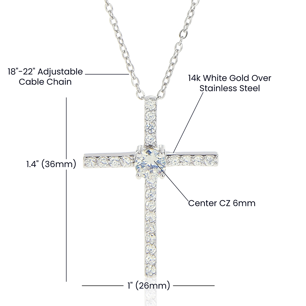 To My Sister | Faith that Overcomes - CZ Cross Necklace