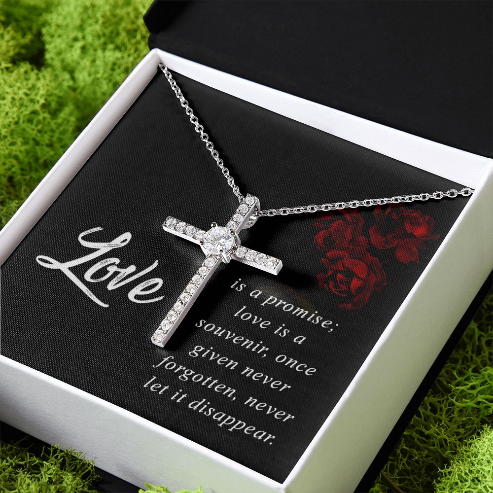 Love is a Promise - CZ Cross Necklace
