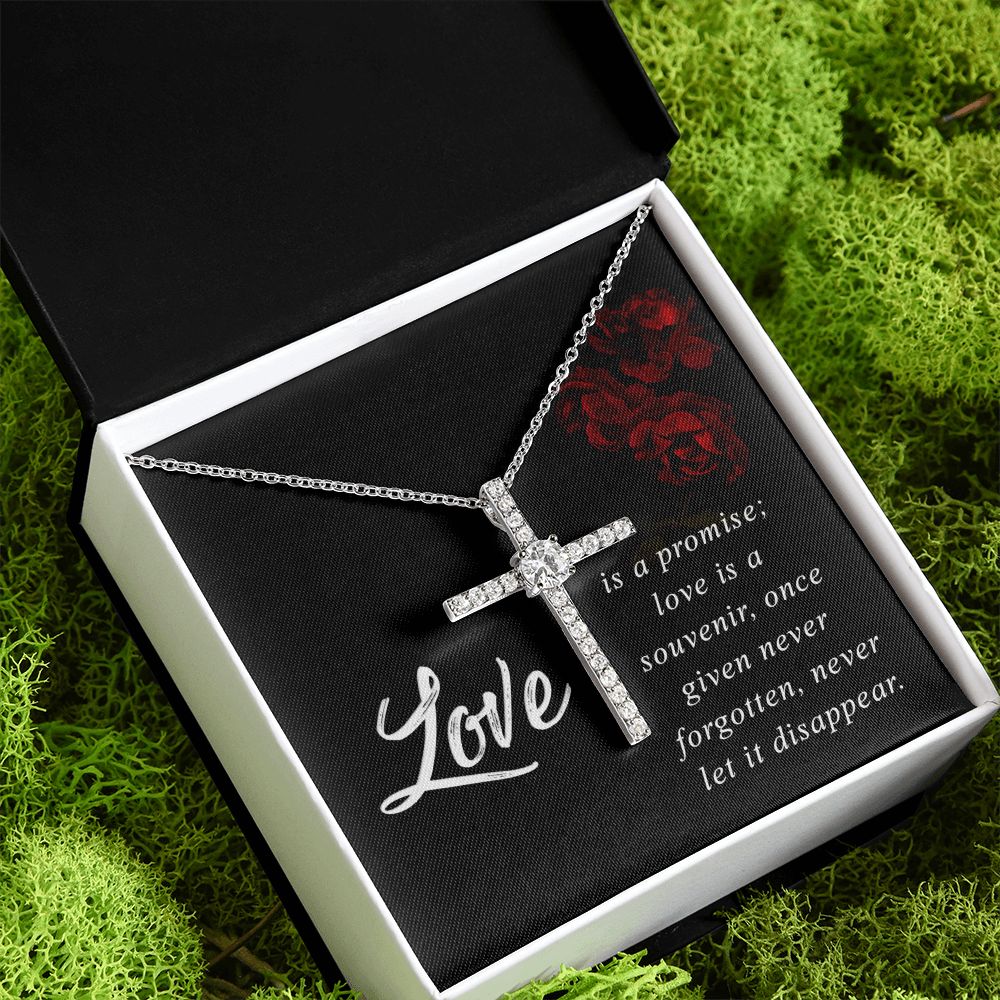 Love is a Promise - CZ Cross Necklace