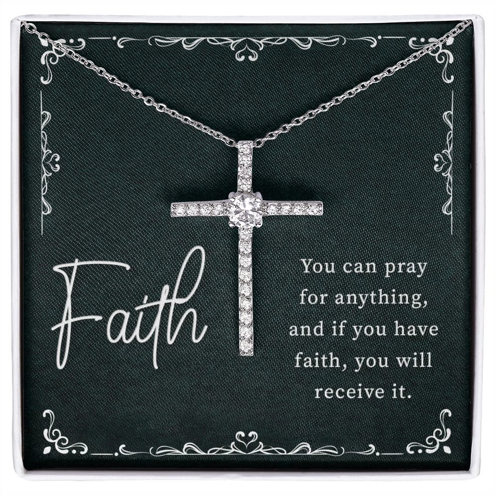 Faith | You Can Pray Anything - CZ Cross Necklace