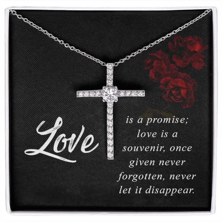 Love is a Promise - CZ Cross Necklace