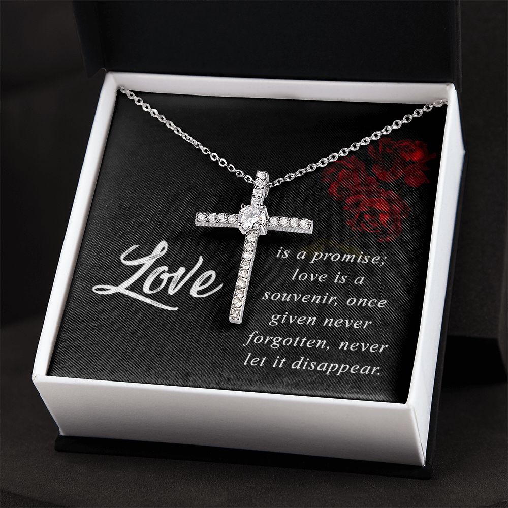 Love is a Promise - CZ Cross Necklace
