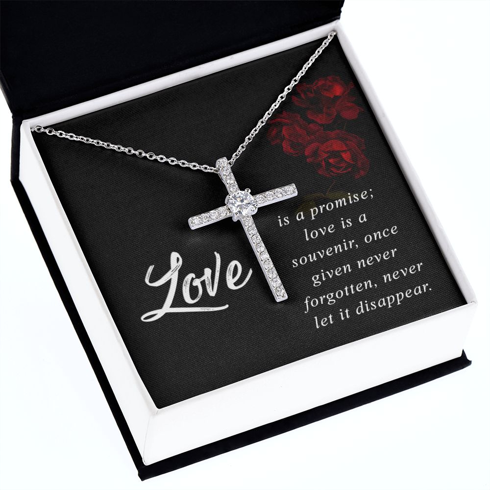 Love is a Promise - CZ Cross Necklace