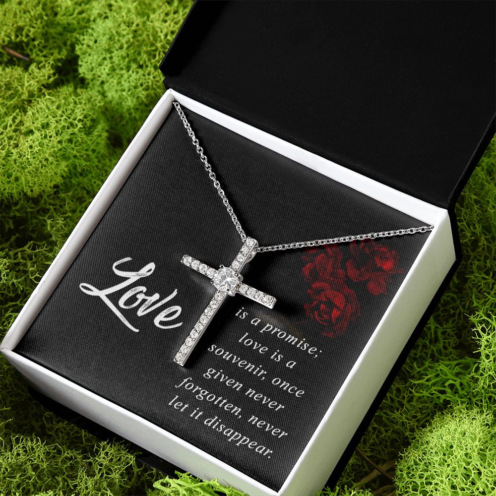 Love is a Promise - CZ Cross Necklace