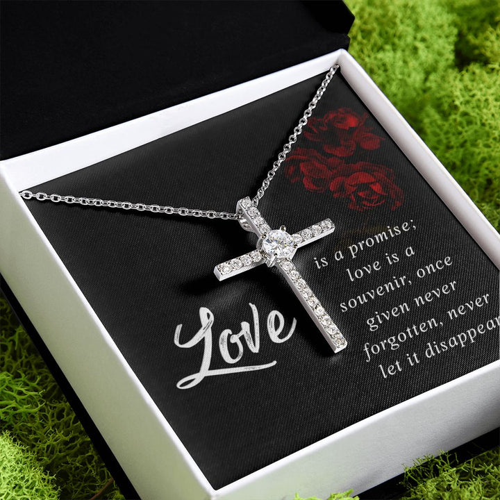 Love is a Promise - CZ Cross Necklace
