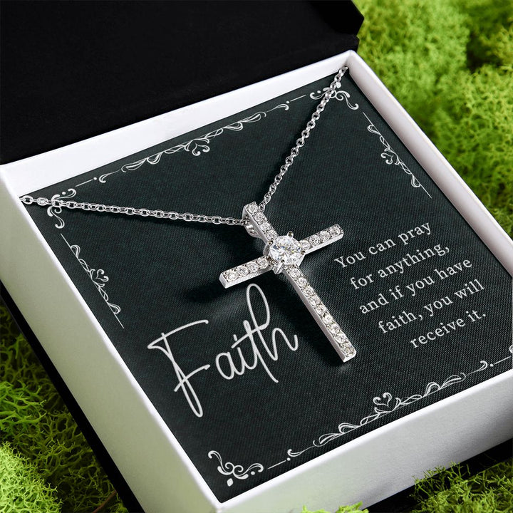 Faith | You Can Pray Anything - CZ Cross Necklace