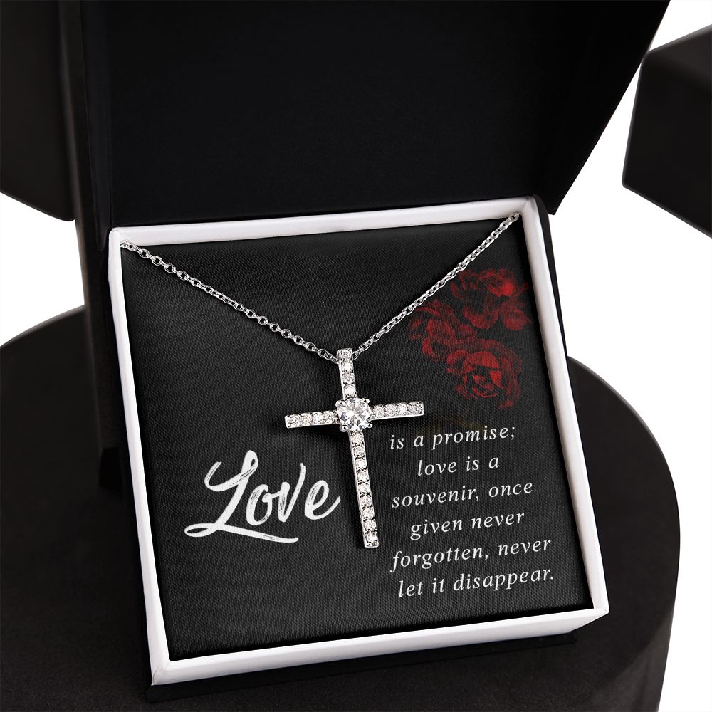 Love is a Promise - CZ Cross Necklace