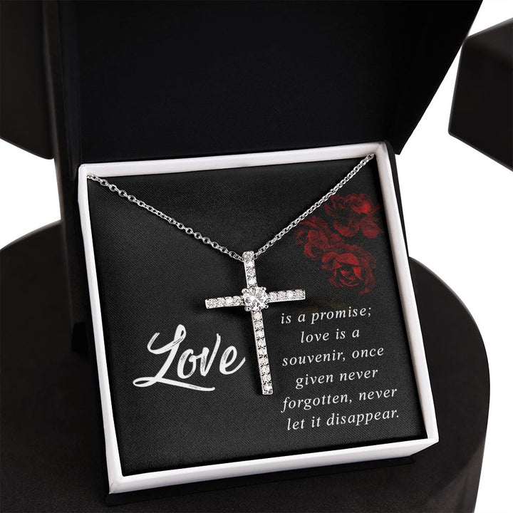 Love is a Promise - CZ Cross Necklace
