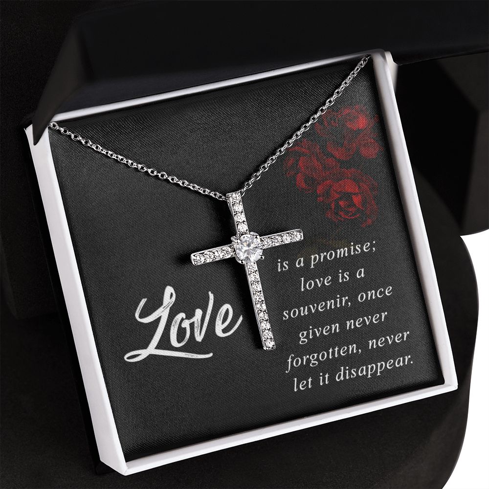 Love is a Promise - CZ Cross Necklace