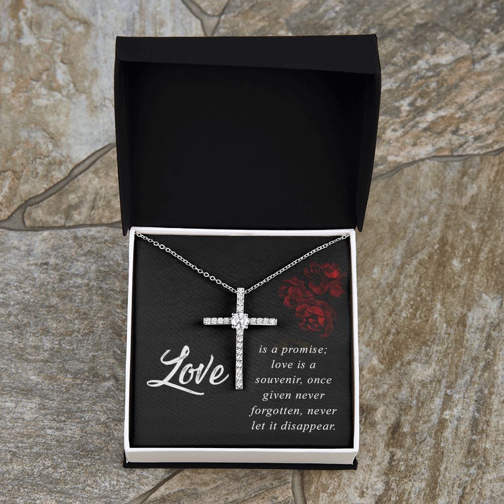 Love is a Promise - CZ Cross Necklace