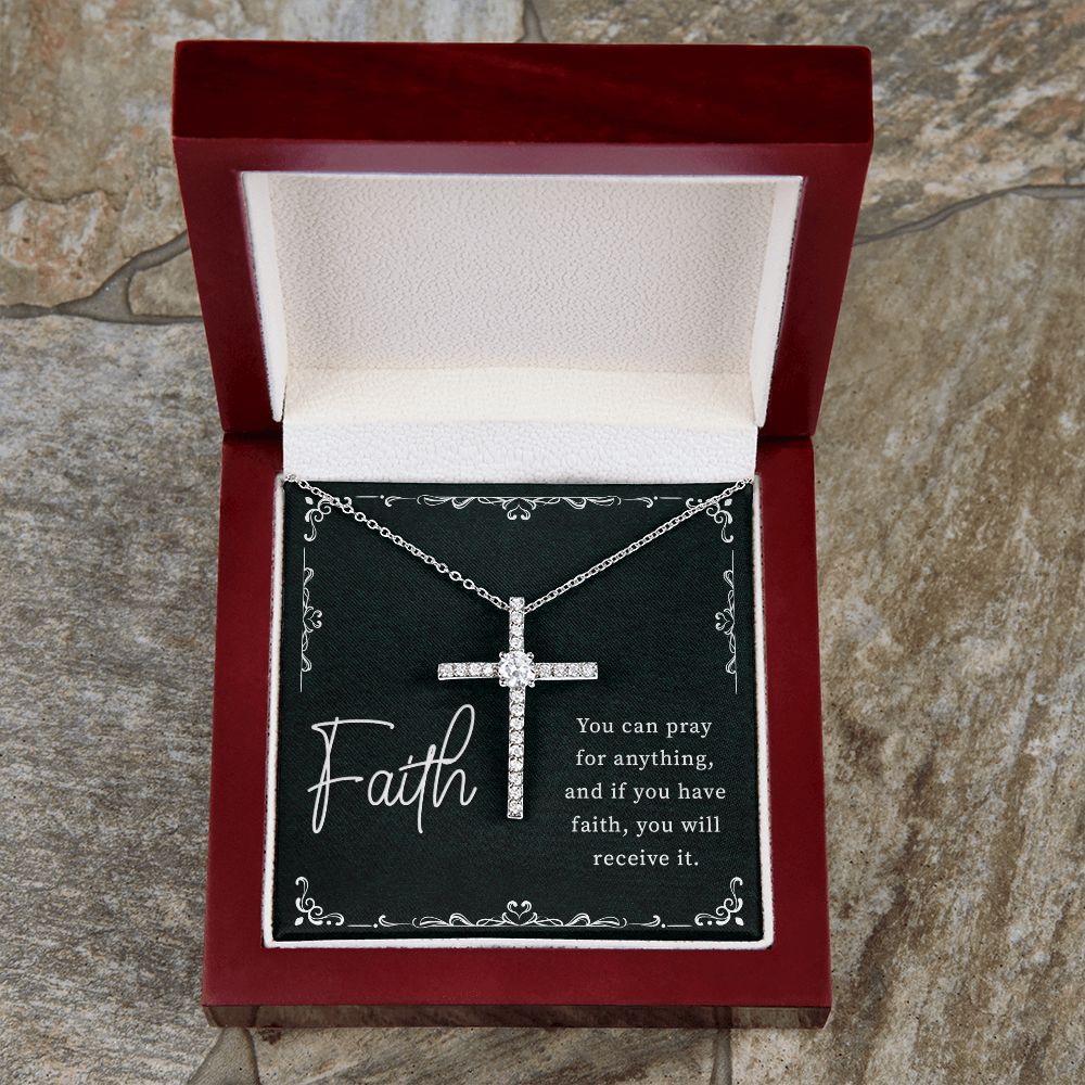 Faith | You Can Pray Anything - CZ Cross Necklace