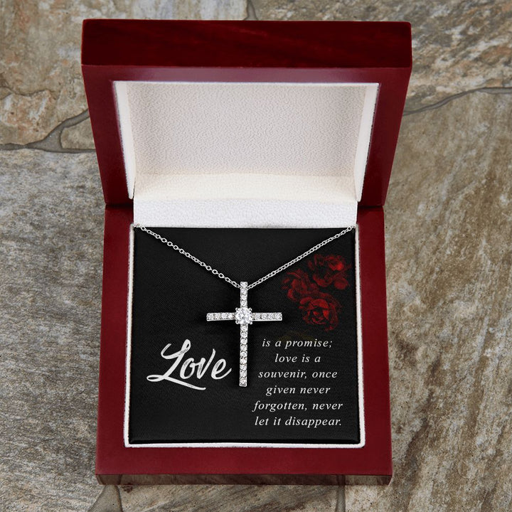 Love is a Promise - CZ Cross Necklace