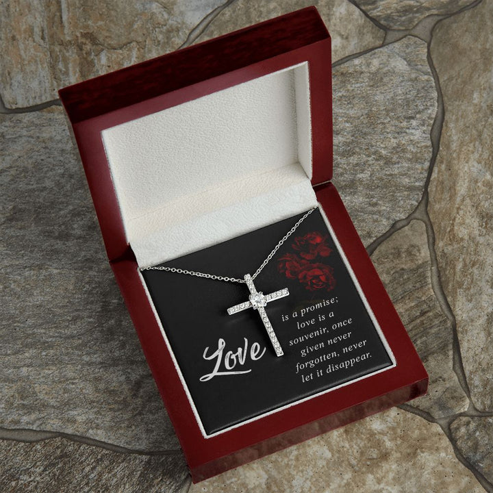 Love is a Promise - CZ Cross Necklace