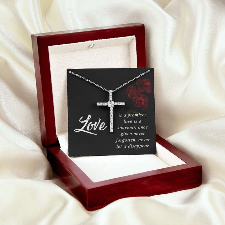 Love is a Promise - CZ Cross Necklace