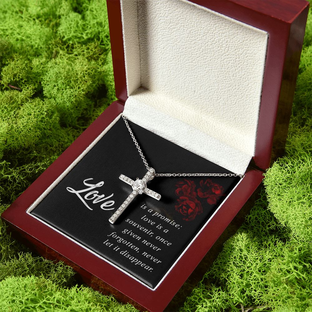 Love is a Promise - CZ Cross Necklace