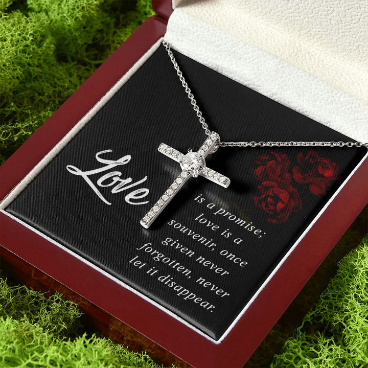Love is a Promise - CZ Cross Necklace