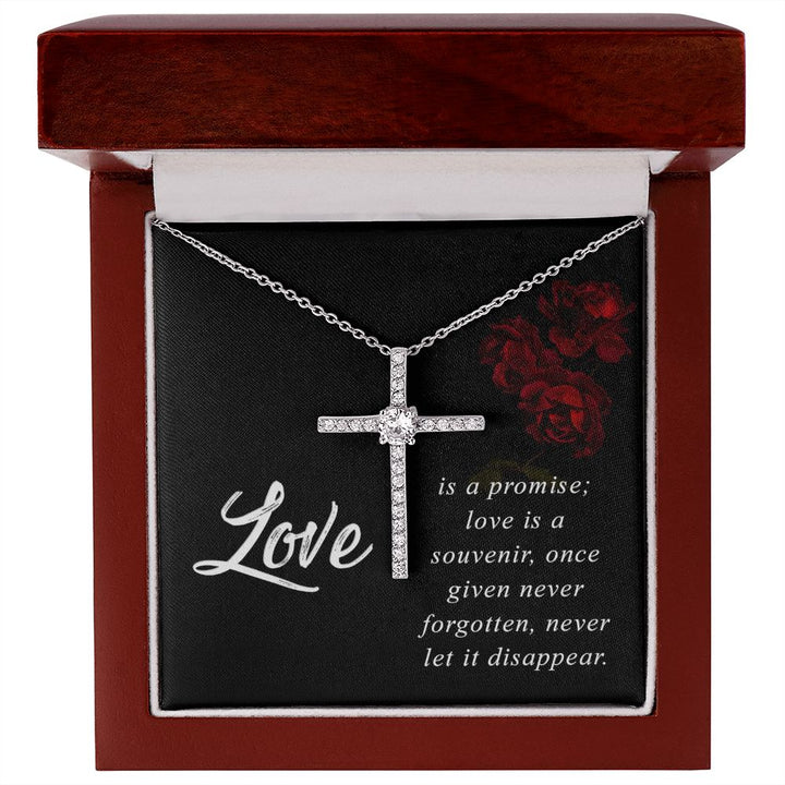 Love is a Promise - CZ Cross Necklace