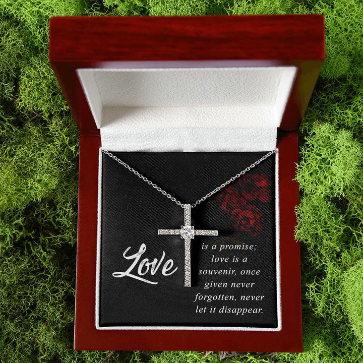 Love is a Promise - CZ Cross Necklace