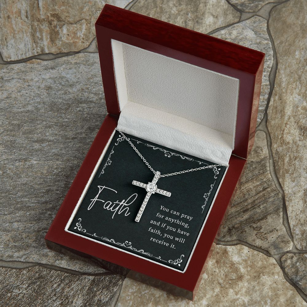 Faith | You Can Pray Anything - CZ Cross Necklace