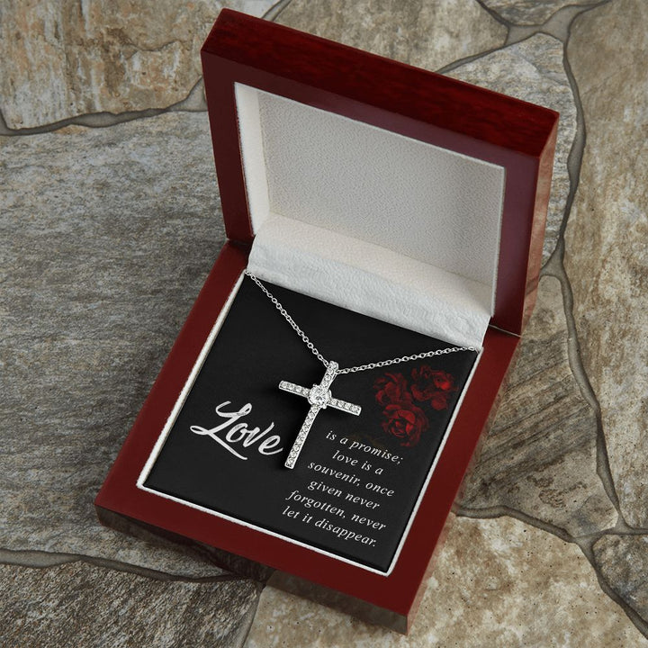 Love is a Promise - CZ Cross Necklace