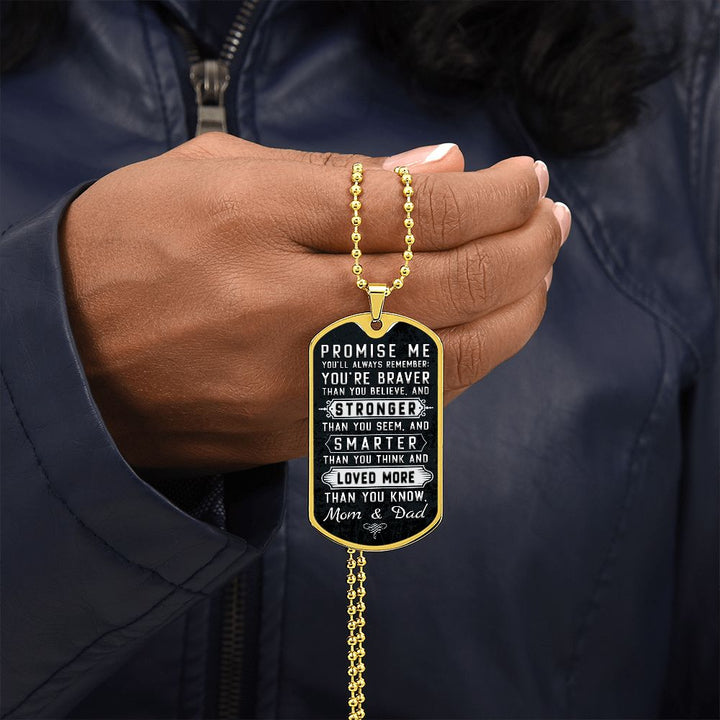 To Our Son | Stronger than you seem and smarter than you think - Dog Tag