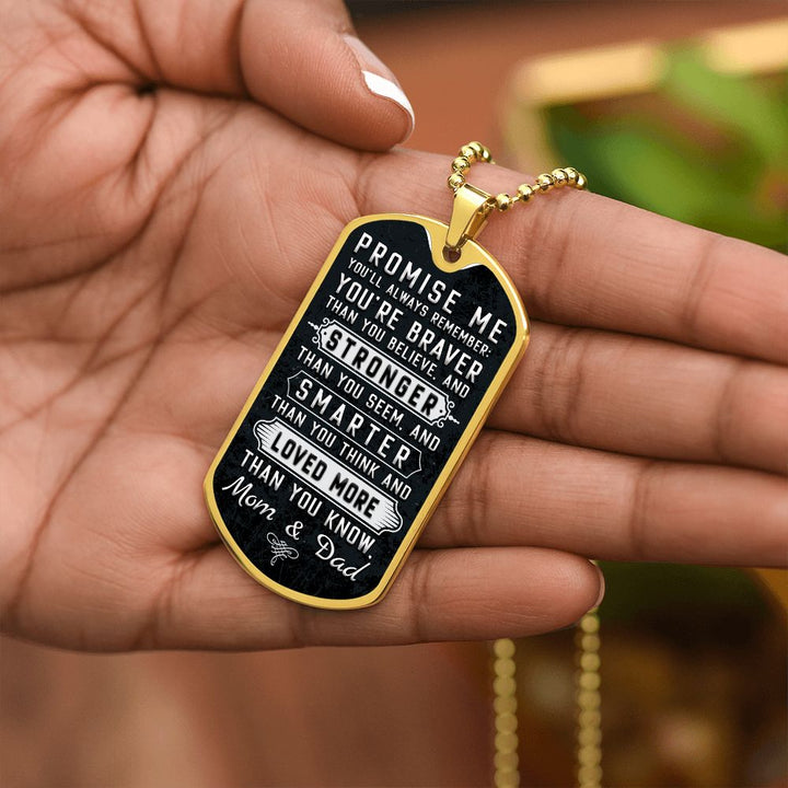 To Our Son | Stronger than you seem and smarter than you think - Dog Tag