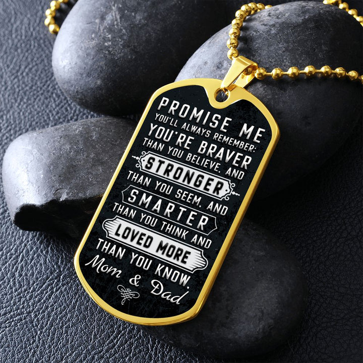 To Our Son | Stronger than you seem and smarter than you think - Dog Tag