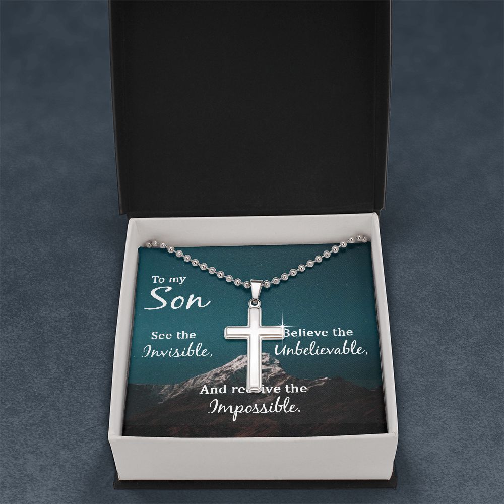 To My Son | See the Invisible - Stainless Cross Necklace
