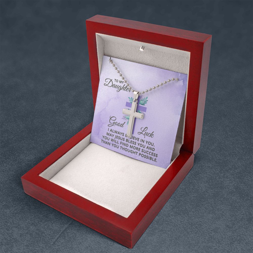 To My Daughter | I Always Believe in You - Stainless Cross Necklace