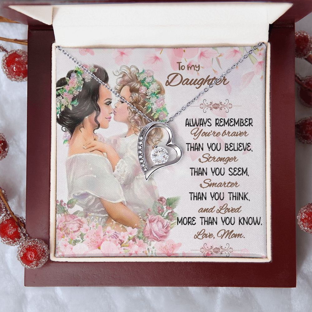 To My Daughter | Remember Your Courage - Forever Love Necklace