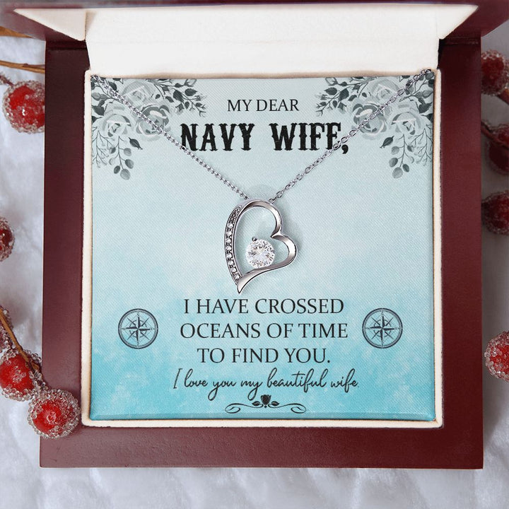 To My Wife | My Dear Navy Wife - Forever Love Necklace