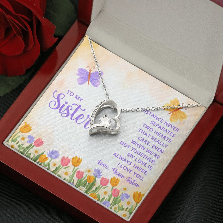 To My Sister | To the sister who lights up my world - Forever Love Necklace