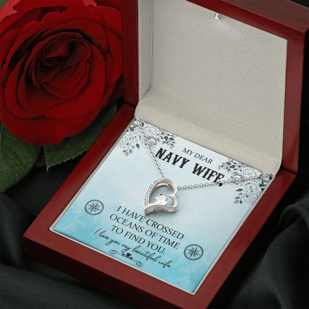 To My Wife | My Dear Navy Wife - Forever Love Necklace