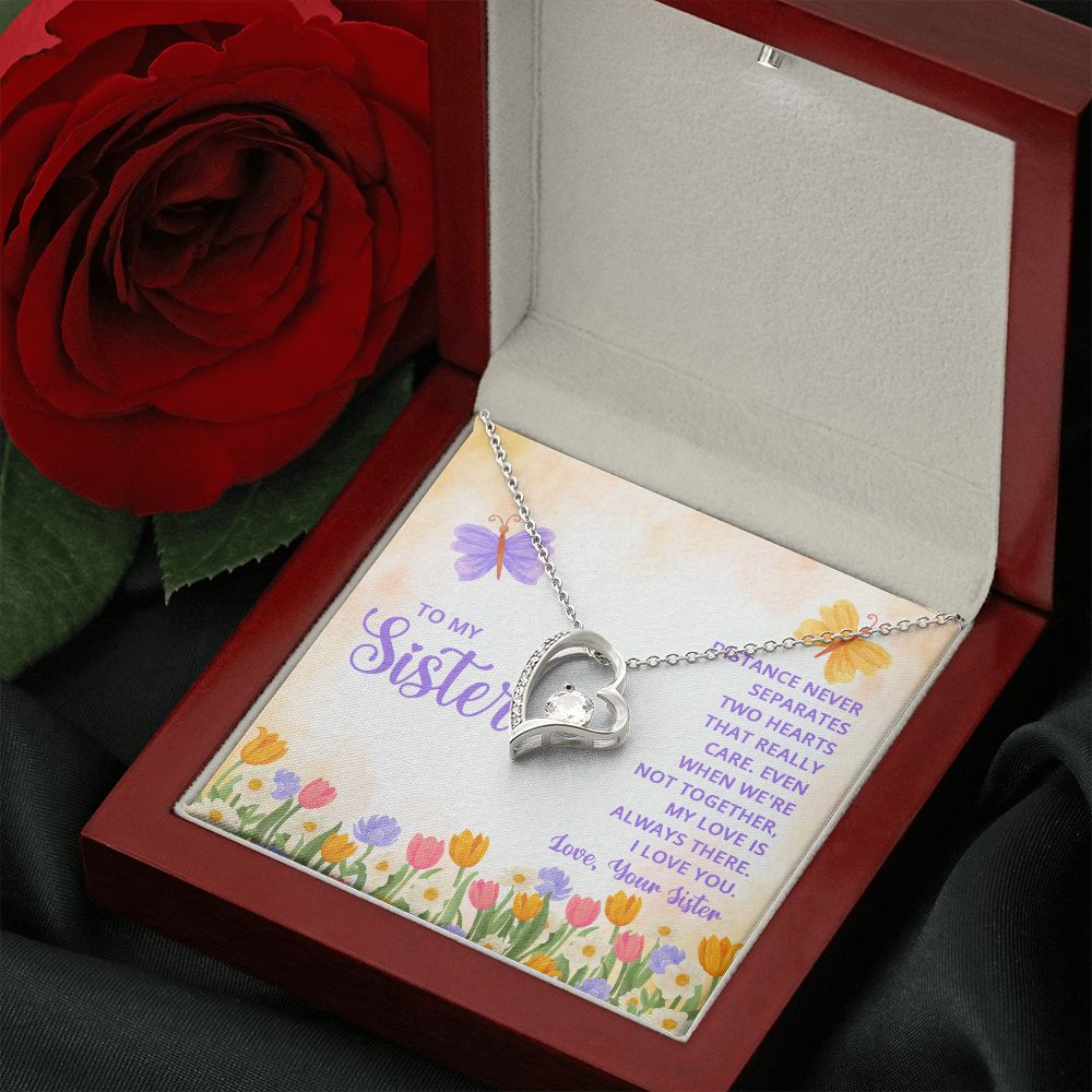 To My Sister | To the sister who lights up my world - Forever Love Necklace