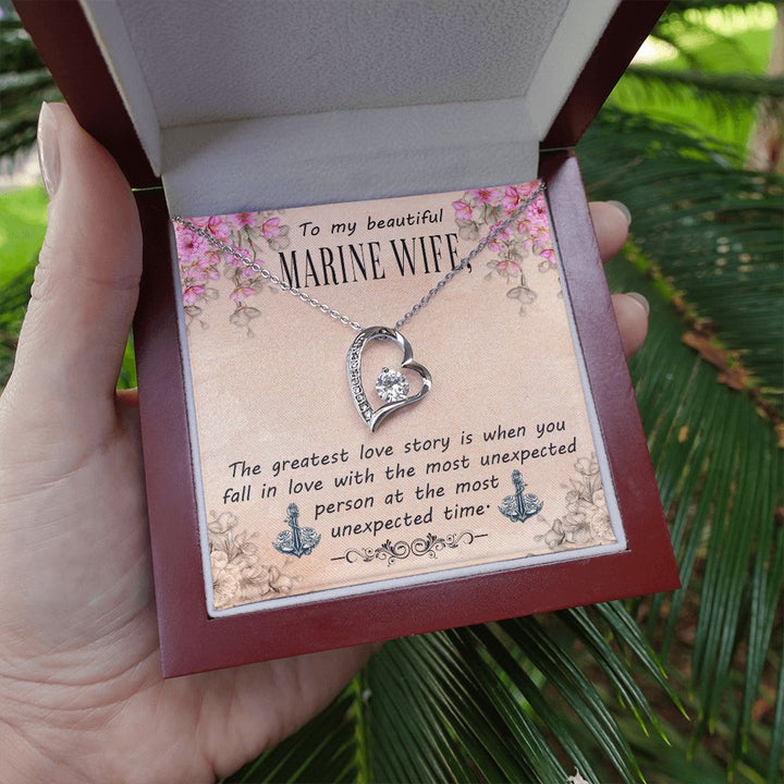 To My Wife | To My Beautiful Marine Wife - Forever Love Necklace